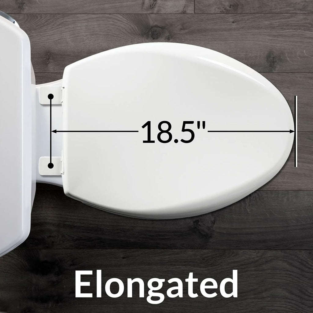 Bemis 6 Pack Commercial Open Front Plastic Toilet Seat, Heavy Duty Industrial Seat Without Lid, Secure Installation for Long Lasting Use, Made in USA, Elongated, White, 1955CT