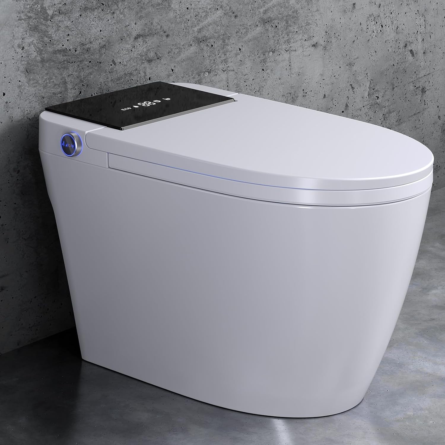 Electric Smart Toilet with Bidet Built-In & Tank, No Water Pressure Limit, Modern Design with Foam Shield, Foot Sensor & Auto Flush, Elongated One Piece, Heated Seat, Warm Air Dryer, 1000g MaP Flush