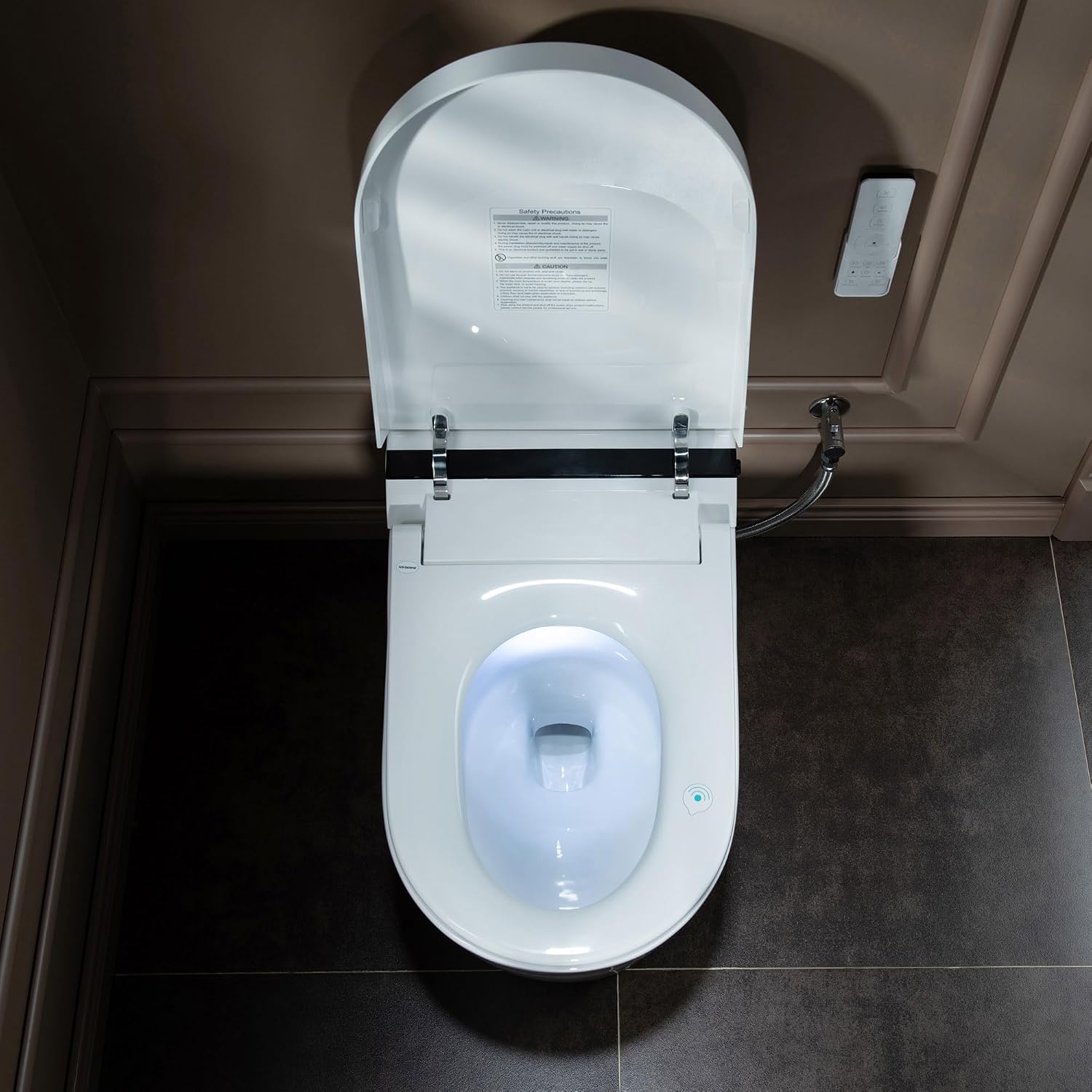 WOODBRIDGE B0990S One Piece Elongated Smart Toilet Bidet with Auto Open & Close, Auto Flush, Foot Sensor Flush, LED Temperature Display, Heated Seat and Integrated Multi Function Remote Control, White
