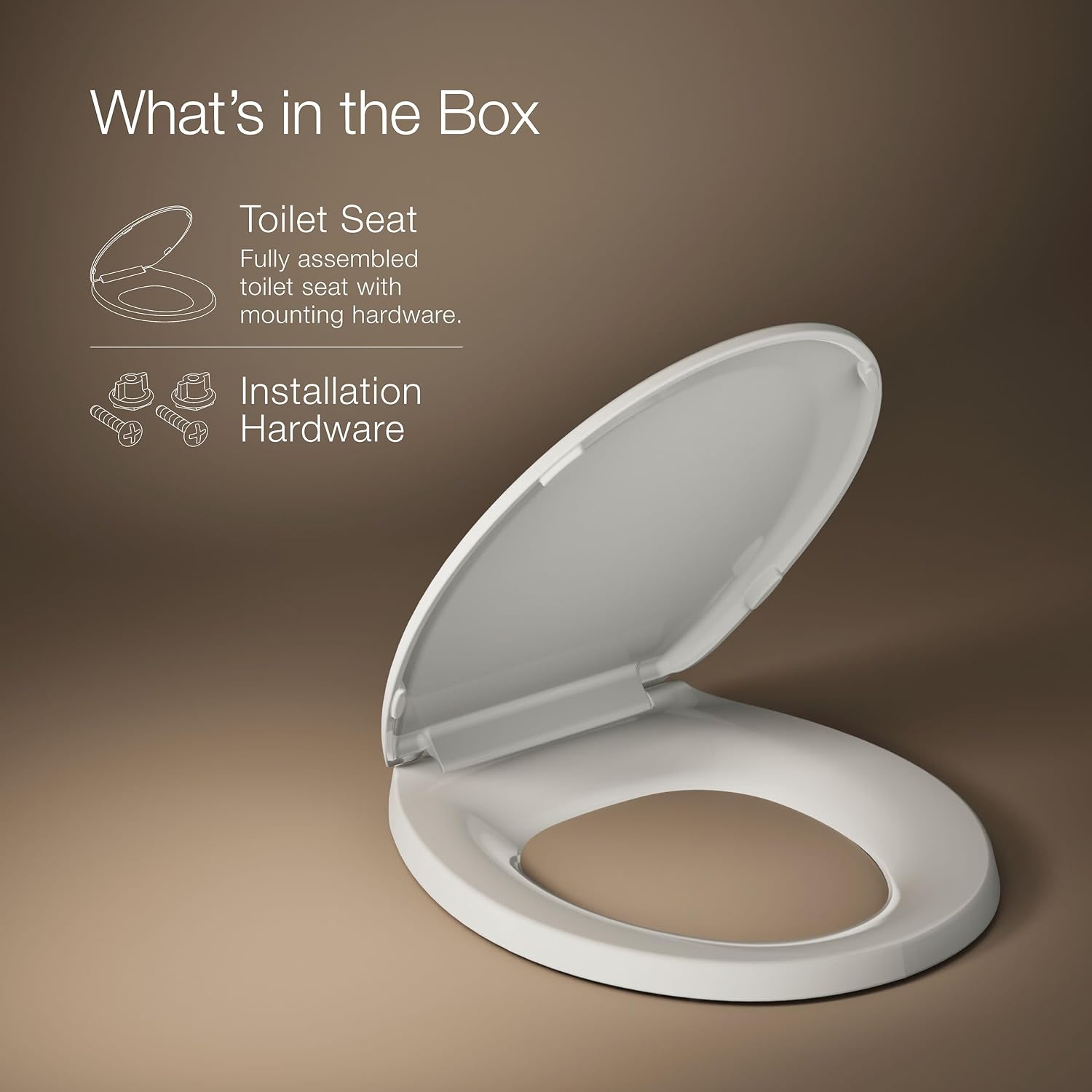 Kohler K-4662-56 Q2 Round Closed-Front Toilet Seat with Quick-Release and Qu, Grey Color LUSTRA, Tender Gray
