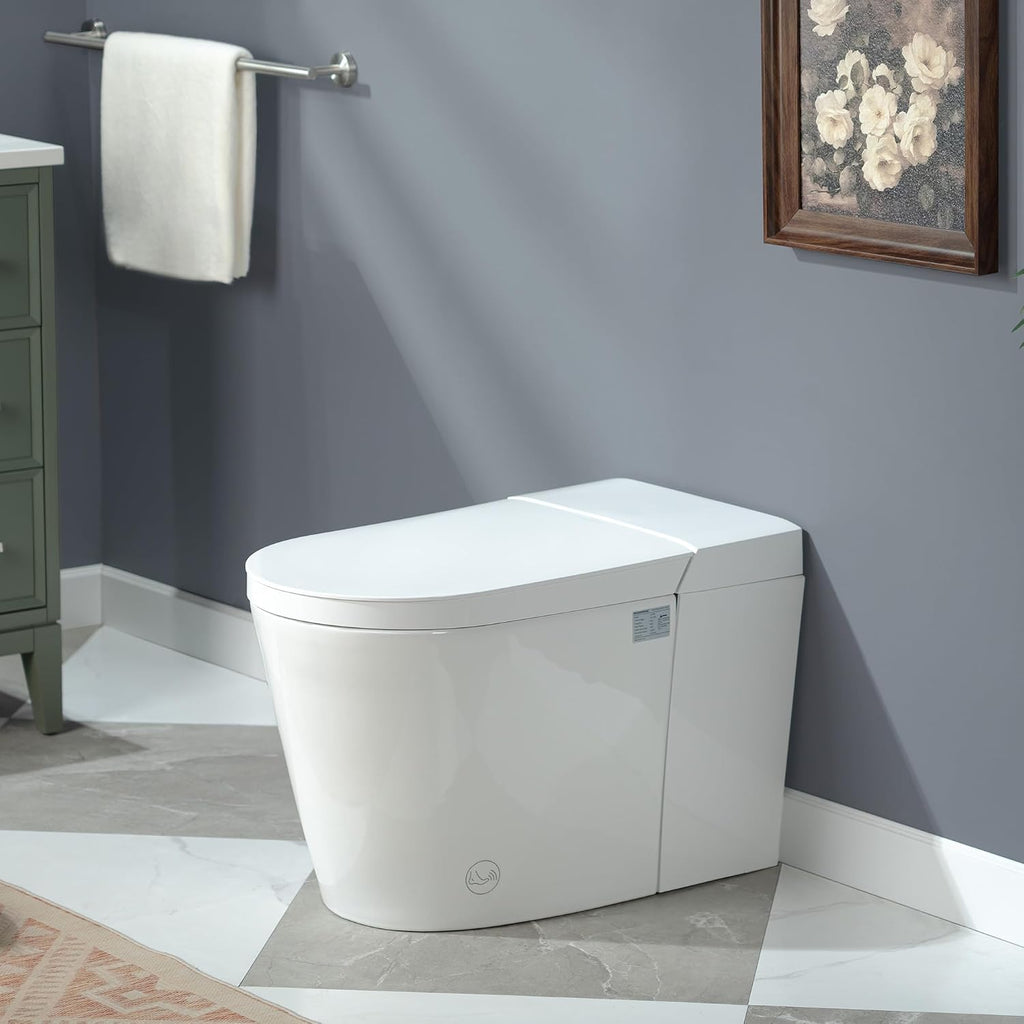 WOODBRIDGE Smart Toilet, Auto Open/Close Lid, Foot Sensor, Auto Flush, Heated Seat, Easy Installation, without Bidet,CHT002