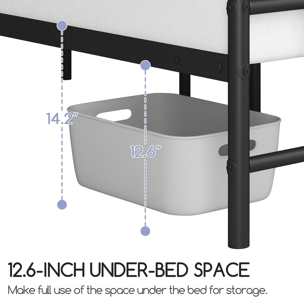 Yaheetech Classic Metal Platform Bed Frame Mattress Foundation with Victorian Style Iron-Art Headboard/Footboard/Under Bed Storage/No Box Spring Needed/Full Size Black