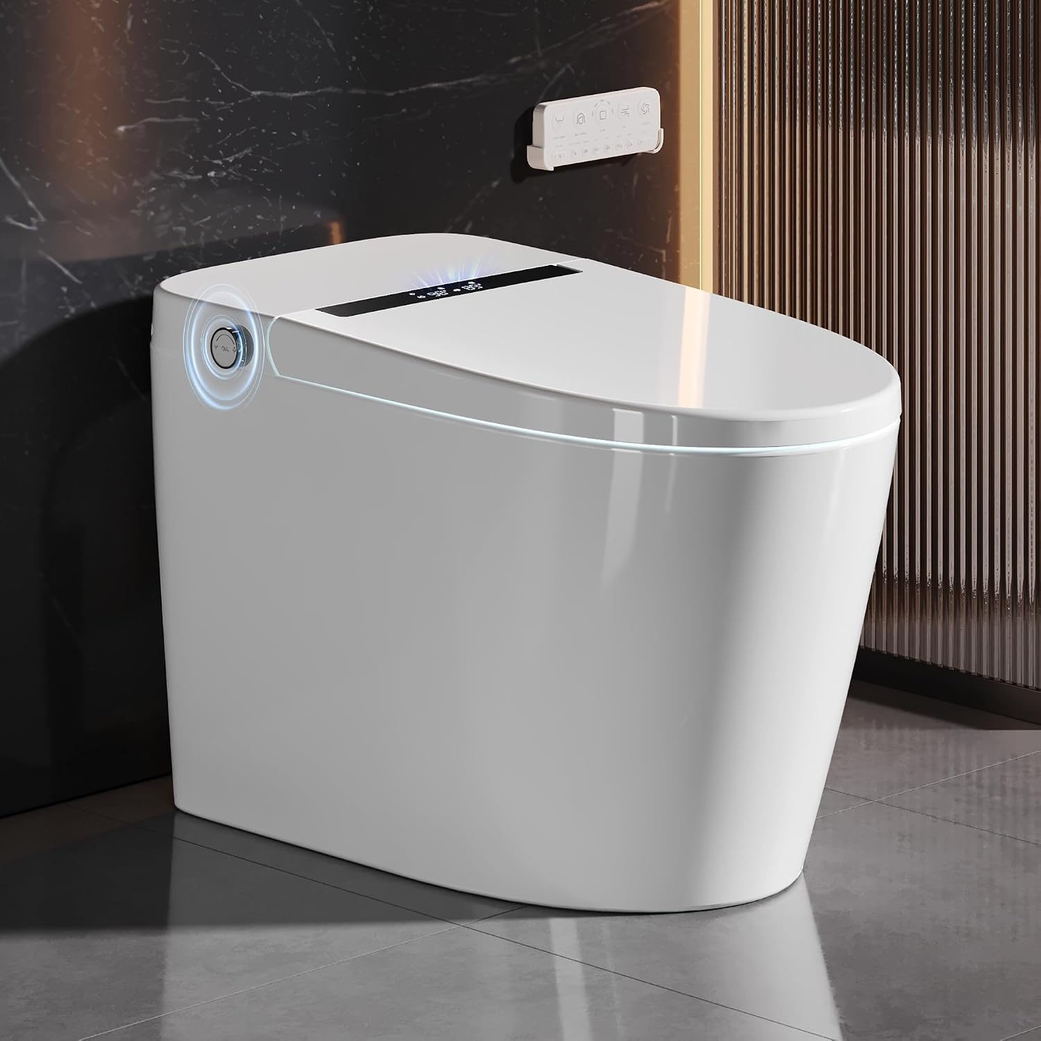 DeerValley Smart Toilet with Bidet Built in - Powerful Auto Flush, Auto Open/Close Lid, Heated Seat & Instant Warm Water Bidet, LED Display, Deodorization, 12' Rough-In, DV-1S0159-V3