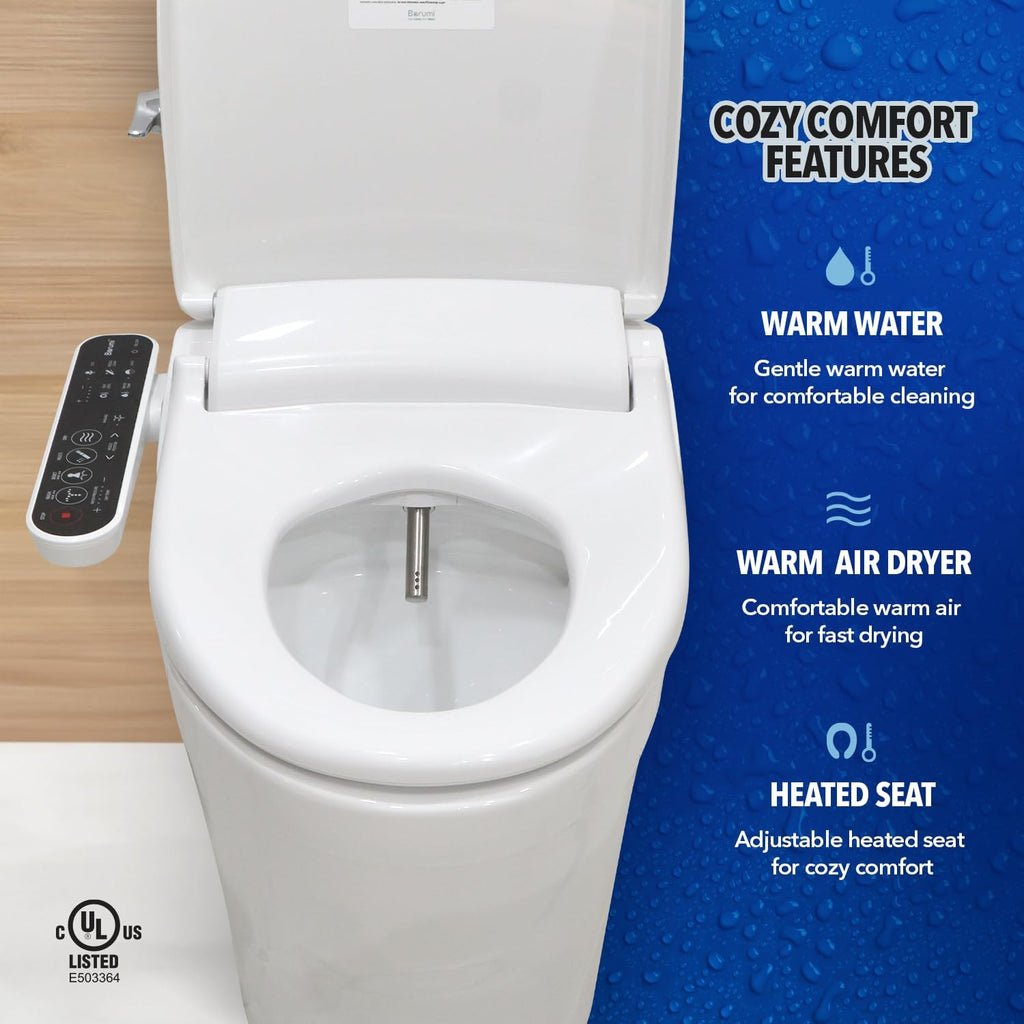 Barumi Bidet [BM-4001], Electric Bidet Toilet Seat, Heated Seat, Warm Water, Position Control, Eco-Mode, Self Cleaning