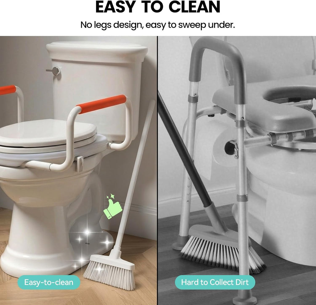 R&T Toilet Seat Riser 2' Raised Seat with Removable Padded Handles Fit for Elongated Toilets