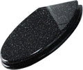 Glitter Resin Toilet Seat Elongated, Soft Close Quick Release, Easy Installation/Remove, Fit All Standard Oval-Shape (Black)