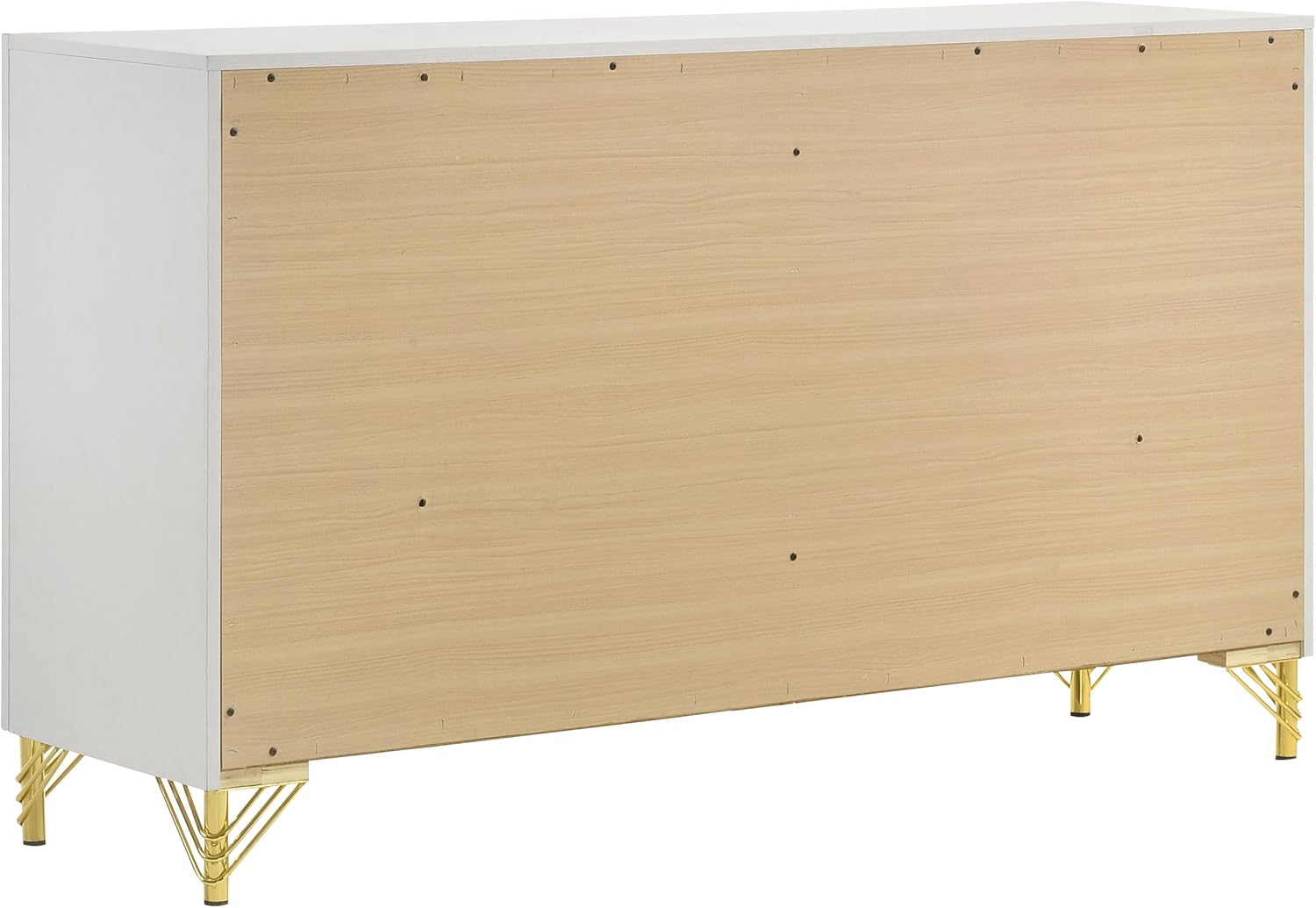 Coaster Home Furnishings - Lucia - 4-Piece Bedroom Set with Upholstered Bed and Gold Finish Trim Accent - Modern Classic - Bedroom - Beige & White - 224731Q-S4