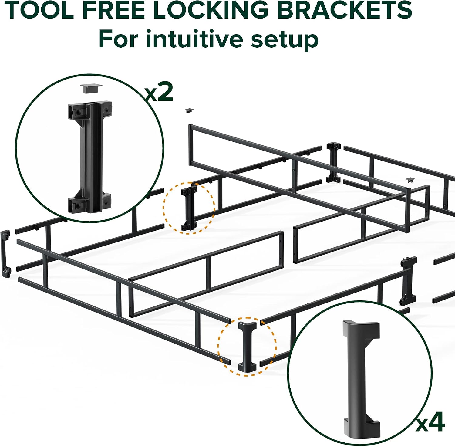 Zinus 7 Inch Queen Metal Smart Box Spring with Quick Assembly, Mattress Foundation, Strong Metal Frame, Easy Assembly