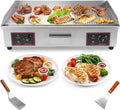 Commercial Electric Griddle Hot Cooking Plate, Commercial Stainless Steel Adjustable Countertop Hot Plate BBQ Grill, 220-240V 4400W Efficient (822)