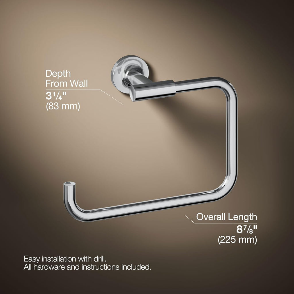 Kohler Towel Ring by KOHLER, Bathroom Towel Ring, Purist Collection, Polished Chrome, K-14441-CP