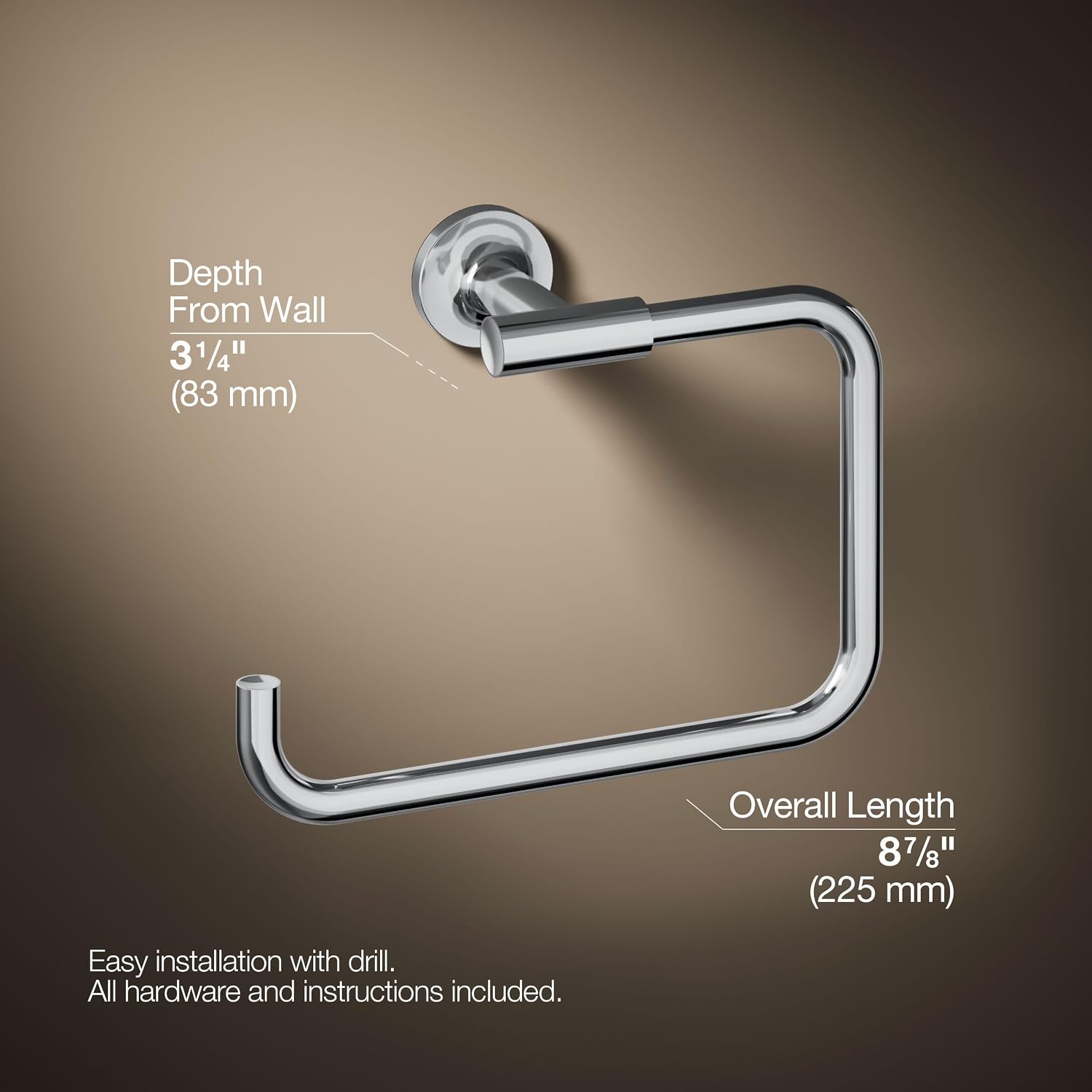 Kohler Towel Ring by KOHLER, Bathroom Towel Ring, Purist Collection, Polished Chrome, K-14441-CP