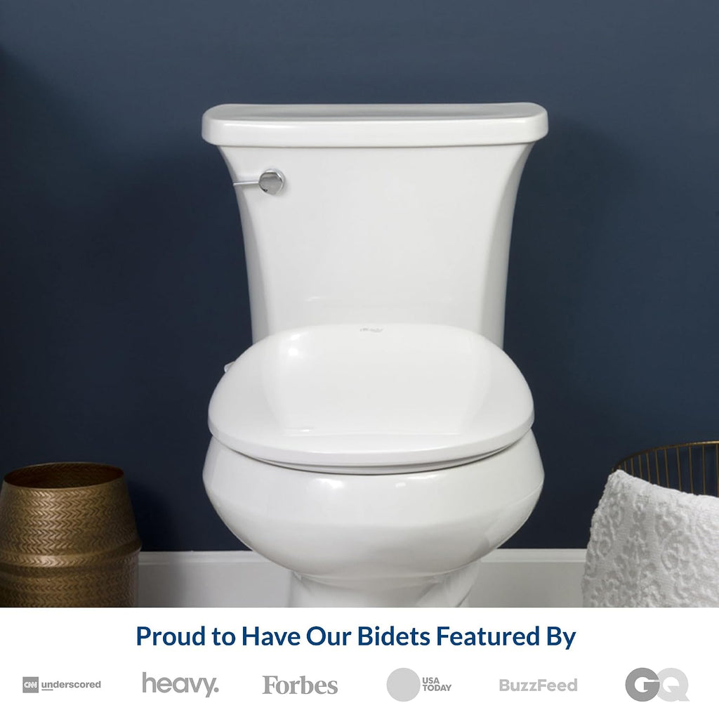 Bio Bidet Bliss BB550 Heated Bidet Seat with Warm Water Wash & Air Dryer, Night Light, Low Profile Design, Elongated