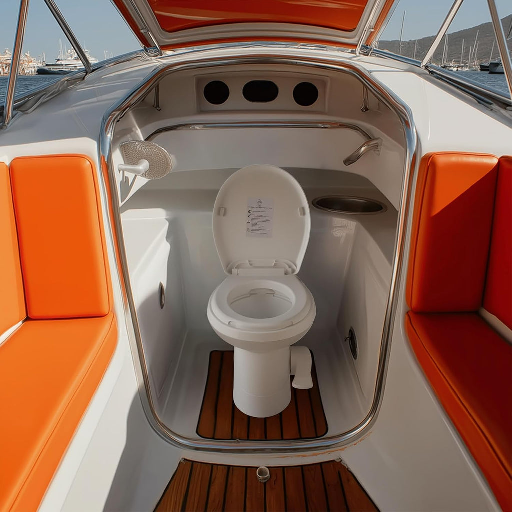 Yescom RV Toilet with Bidet Spray for Motorhome Caravan 20' High Gravity Flush Travel Tailer Toilets Portable Restroom Toilet Fits for Marine