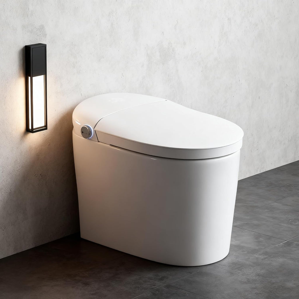 Tankless Smart Toilet with Bidet Built-In Elite Model Auto Open/Close Auto Flush Bubble Wash Heated Seat Warm Water & Dryer Adjustable Temp Side Knob (S31G)
