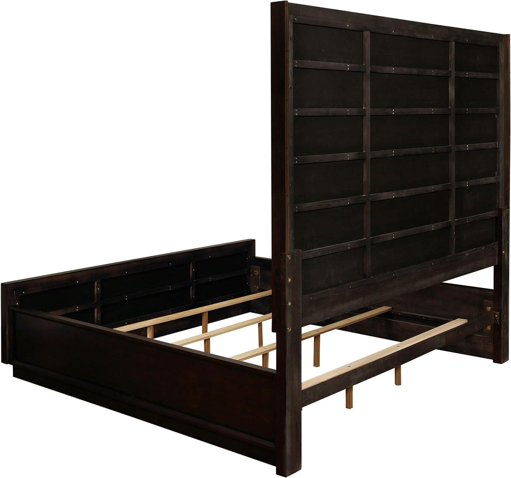 Coaster Home Furnishings - Durango - Wood - Upholstered Eastern King Panel Bed with Channel-Tufted Headboard and Rectangular Shape – Bedroom – Smoked Peppercorn - 223261KE