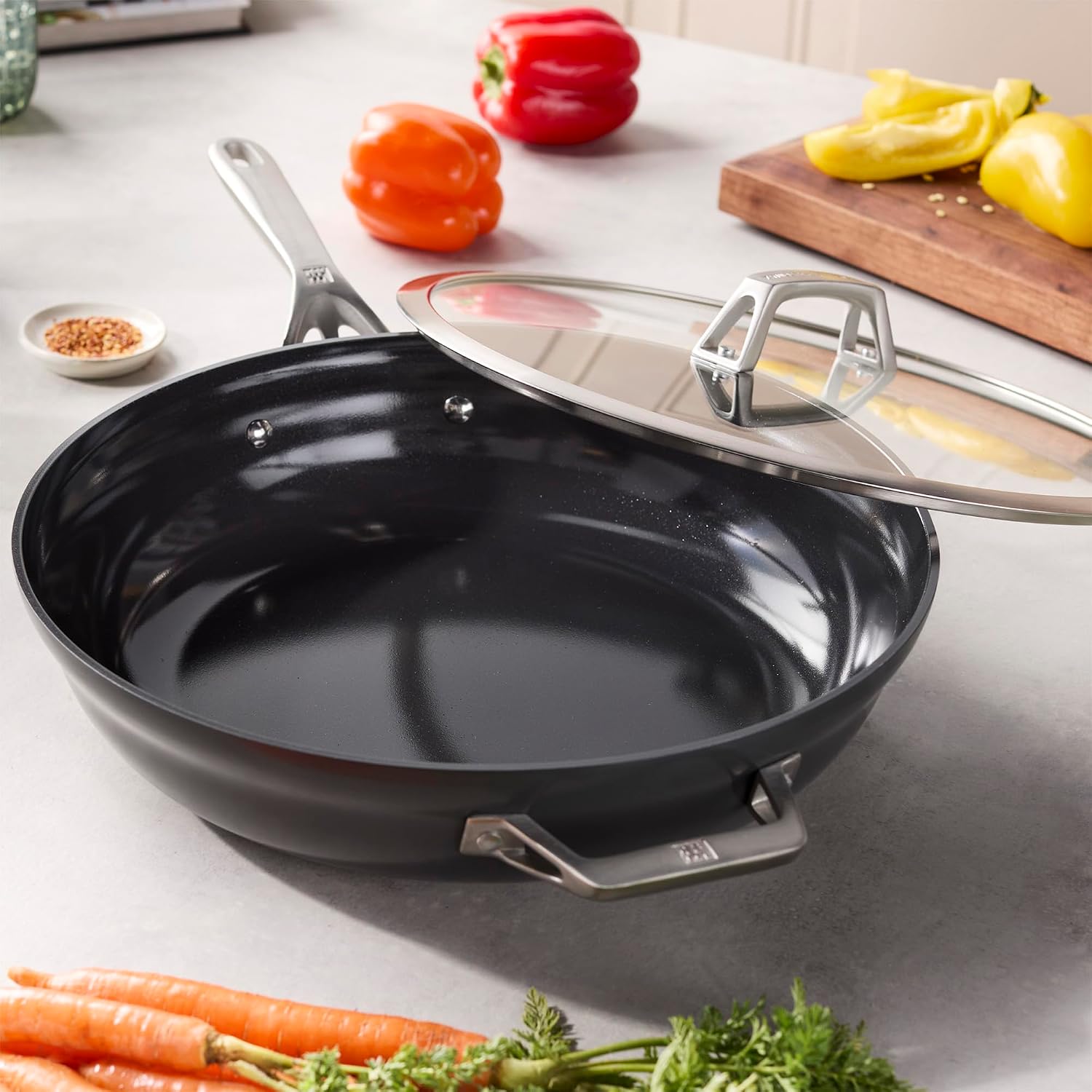 ZWILLING Motion Ceramic Hard Anodized 5-qt Aluminum Nonstick Deep Fryer