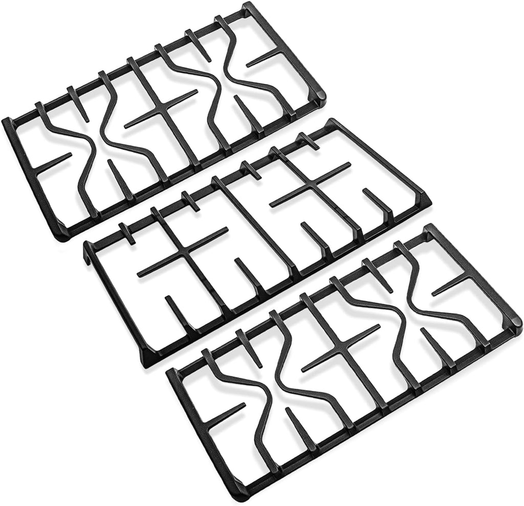 WB31X27151 Side Grate & WB31X27150 Center Grate Replacement Parts Kit for GE Stove, Cast Iron General Electric Cooktop Gas Range Burner Grates for JGBS66REKSS JGB735SPSS, 2+1 Pack Stove Grate