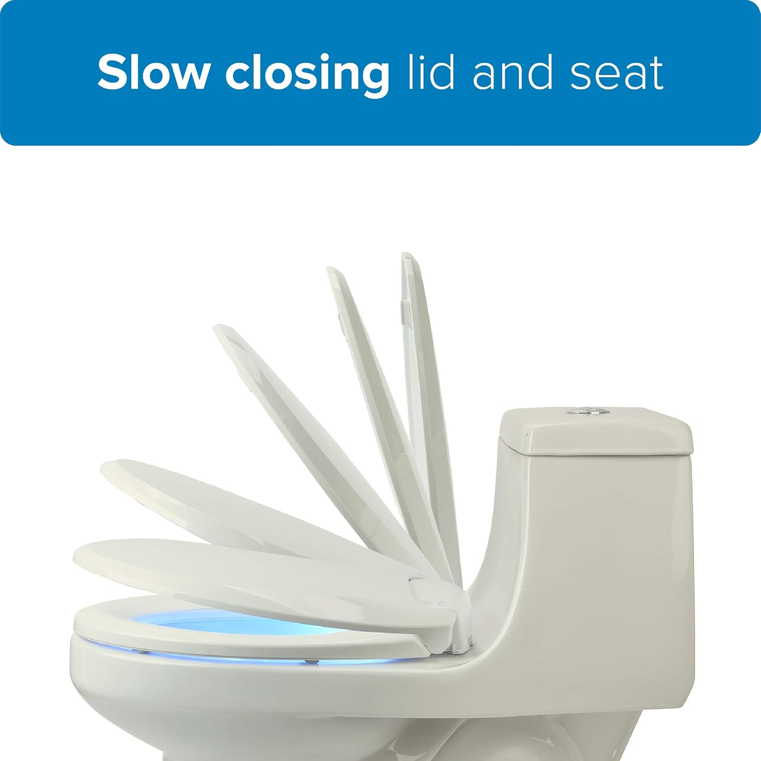 Brondell L60-EB LumaWarm Heated Nightlight Elongated Toilet Seat, Biscuit