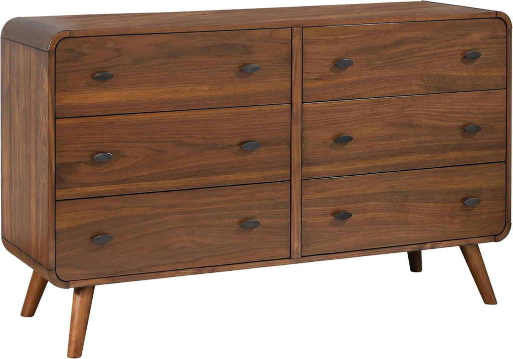 Coaster Home Furnishings Robyn Contemporary 5-Piece Bedroom Set Fabric Upholstered California King Size Panel Bed Frame 53-inch Headboard Dark Walnut 205131KW-S5