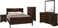 Coaster Home Furnishings Louis Philippe 5-piece Bedroom Set Queen Size Traditional Wooden Sleigh Bed Frame 47-Inch Panel Headboard Nightstand Dresser Mirror and Chest Cappuccino Brown 202411Q-S5