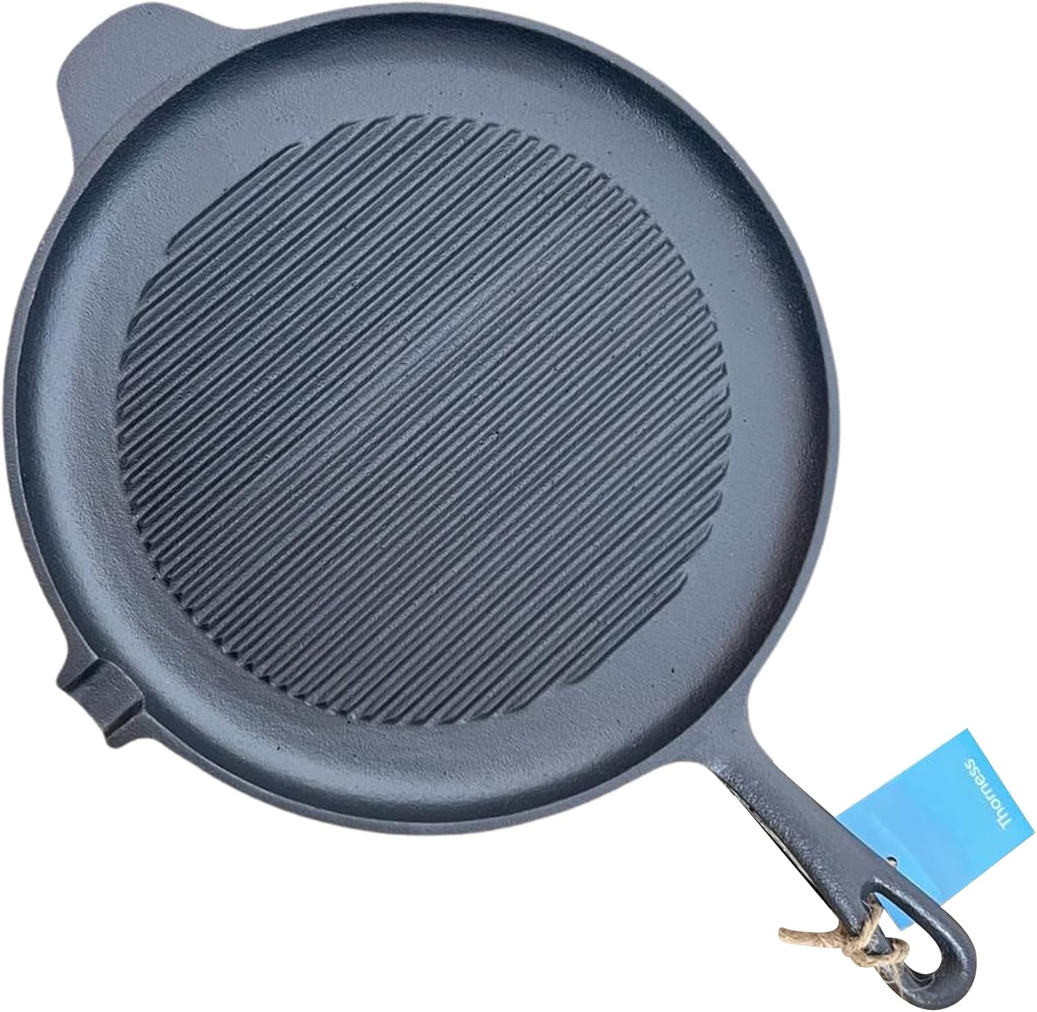 Thorness Cast iron 11 inch Round Grillpan Skillet Frying Pan for Indoor and Outdoor use | Cast Iron Cookware | Grill Pan | Stove Top | Skillet Pan | Iron Skillet | Frying Pans | Griddle pan