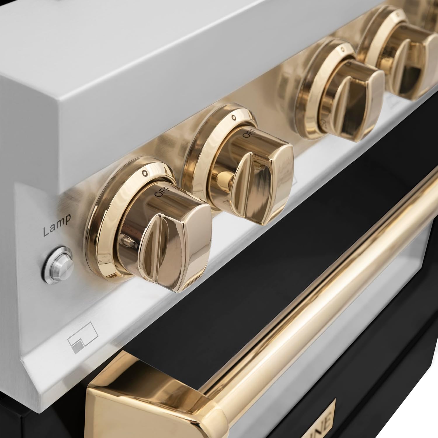 ZLINE Autograph 36' Legacy Dual Fuel Range w/ 6 Burners & Black & Gold Accents (RAZ-BLM-36-G)