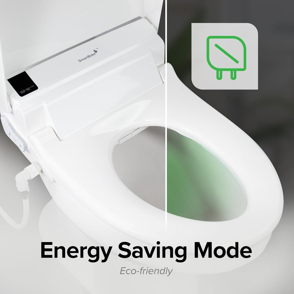 SmartBidet® SB-3000 Electric Smart Bidet Toilet Seat for Elongated Toilets with Remote Control with Screen, Unlimited & On Demand Warm Water