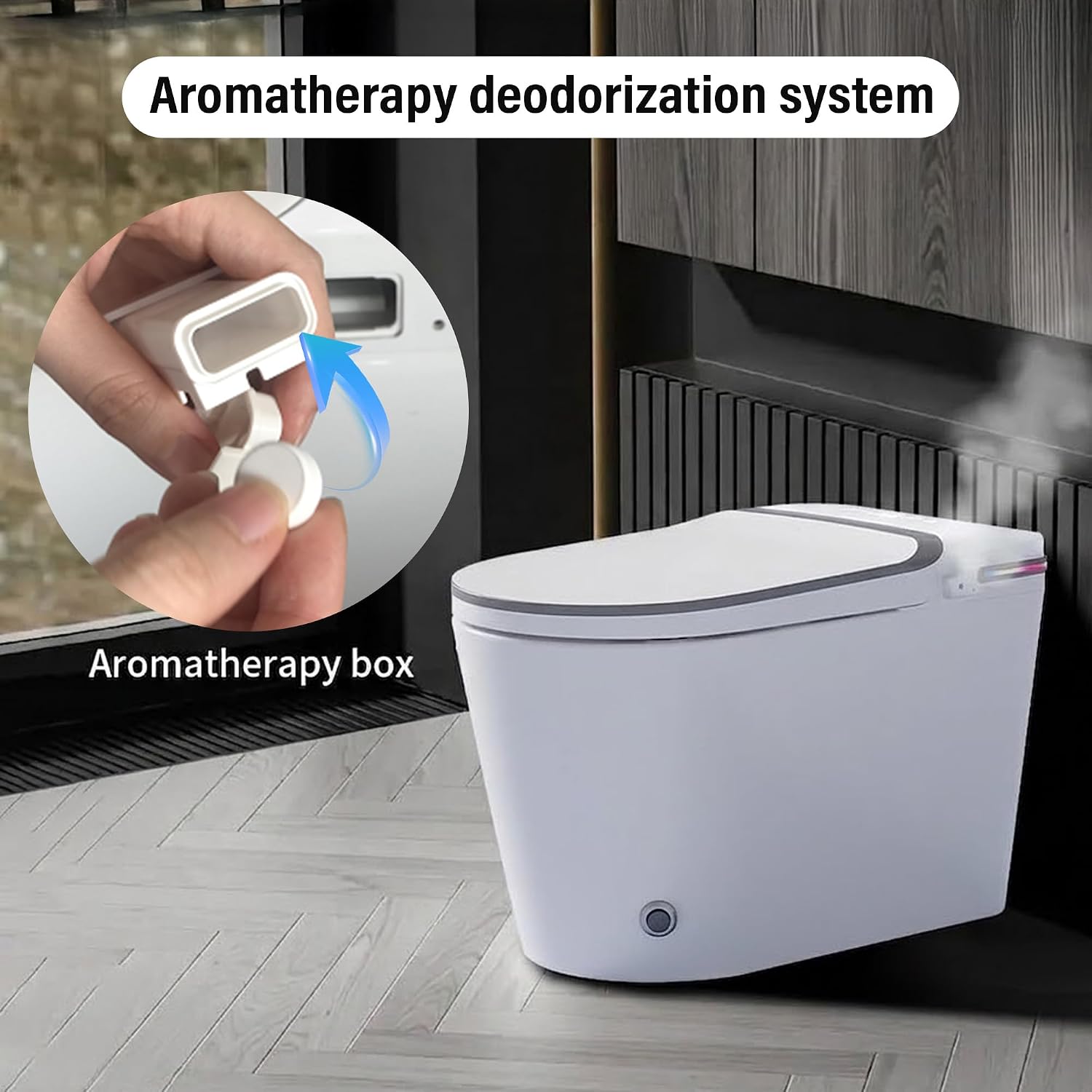 Smart Toilet with Bidet, Bidet Toilet, Modern Smart Toilets, Inteligente Japanese Toilet Seat,Toilet with Bidet Built in, Tankless Electric Toilet With Auto Open/Close Lid, Warm Water, Heated Seat