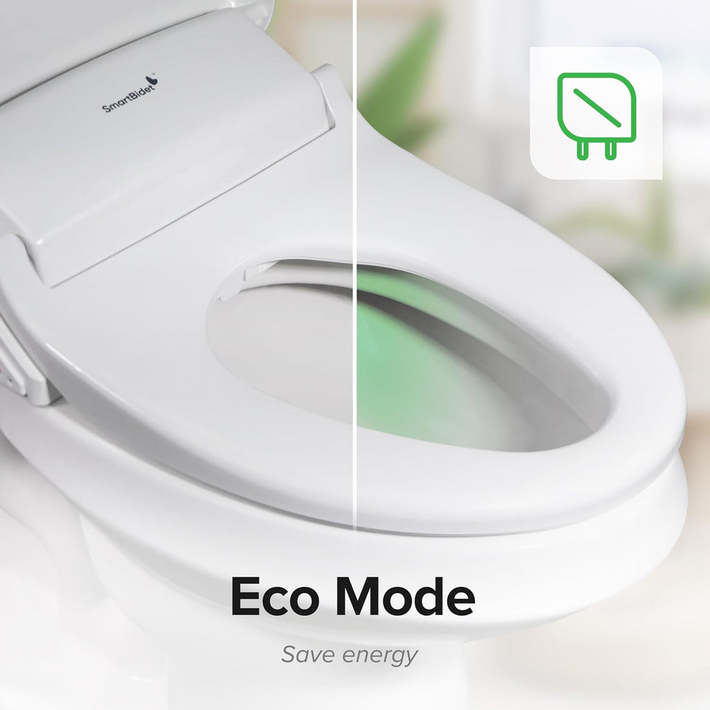 SmartBidet® SB-1200 Luxury Advanced Electric Smart Bidet Elongated White Toilet Seat, with Remote control, Endless Warm Water with LED Night Light, Slim Profile