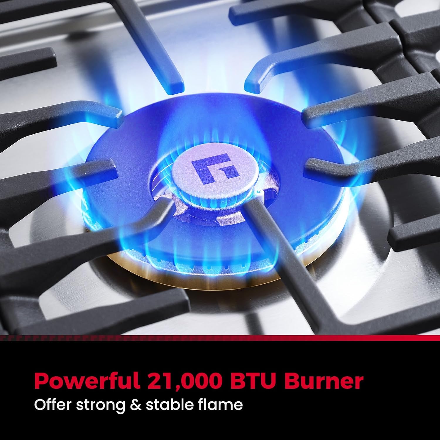 GASLAND Chef Collection 30 Inch Gas Cooktop, GH4305SF 5 Italy Burner Propane Stovetop with Backlit LED Knobs, Dishwasher Safe Grates, Reversible Cast Iron Grill/Griddle, NG/LPG Convertible, 120V
