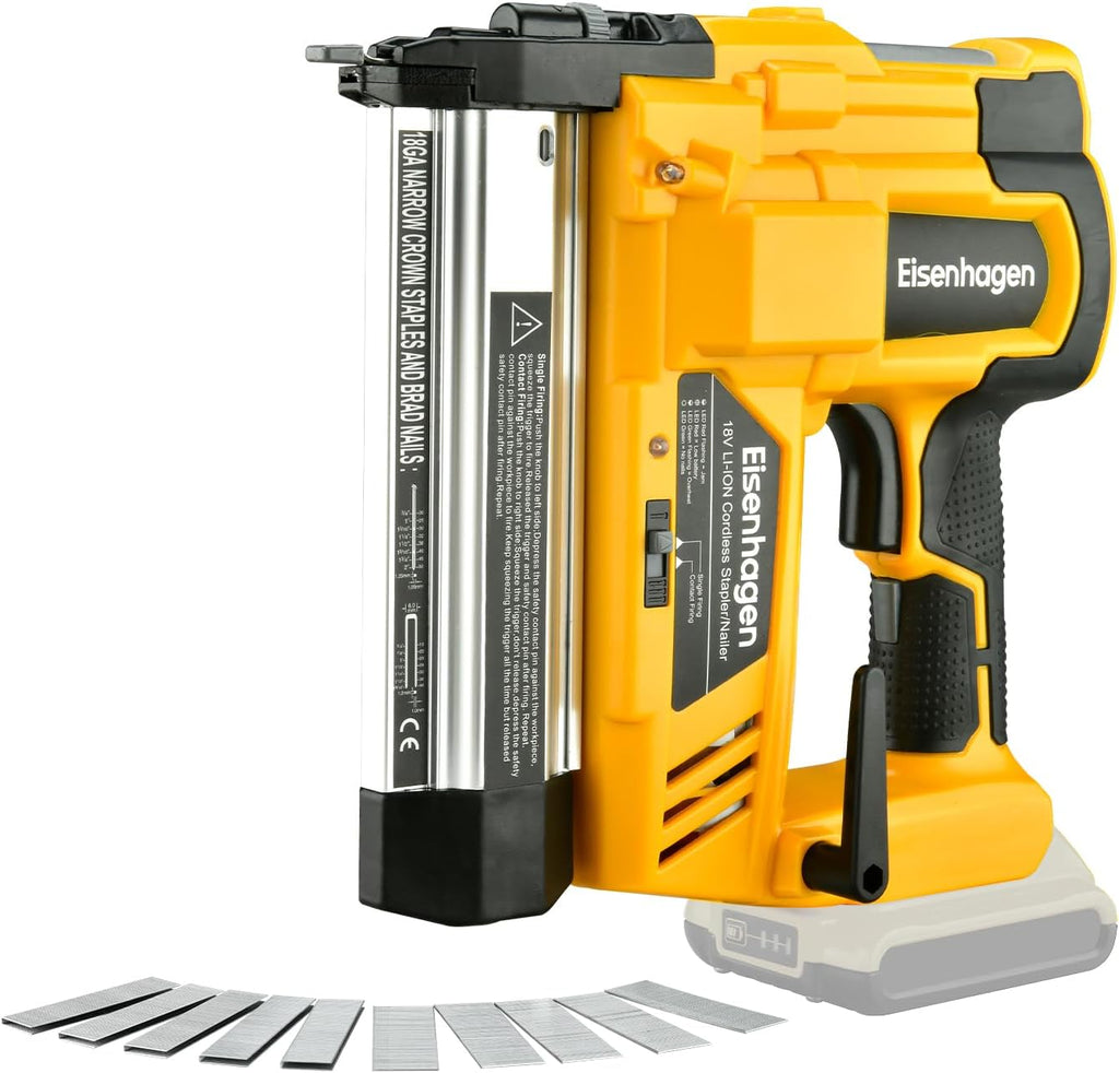Cordless 2' Brad Nailer Compatible with Dewalt 20V Battery (No Battery and Charger), 2-in-1 Electric Nail Gun, 20V Staple Gun Battery Powered with 1000 Nails for Woodworking & Home