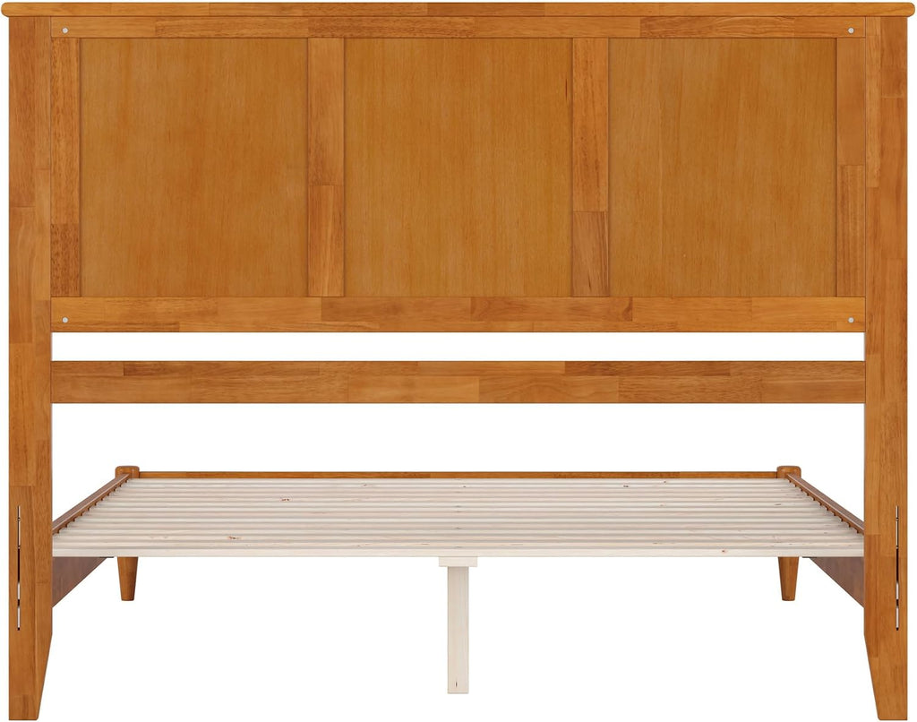 AFI, Charlotte Queen Solid Wood Low Profile Platform Bed, Light Toffee