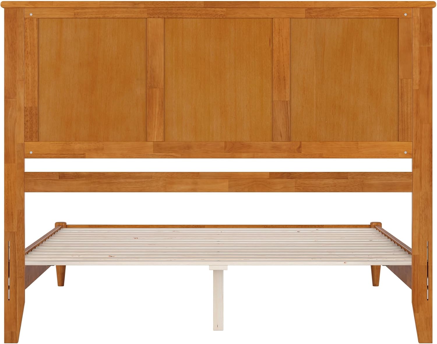 AFI, Charlotte Queen Solid Wood Low Profile Platform Bed, Light Toffee