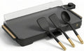 XL Electric Griddle 12' x 22' with Ceramic Nonstick Coating and Removable Heat Control with 3-Piece Silicone Spoon, Black Sesame Flat Top Electric Grill with Drip Tray and Backsplash