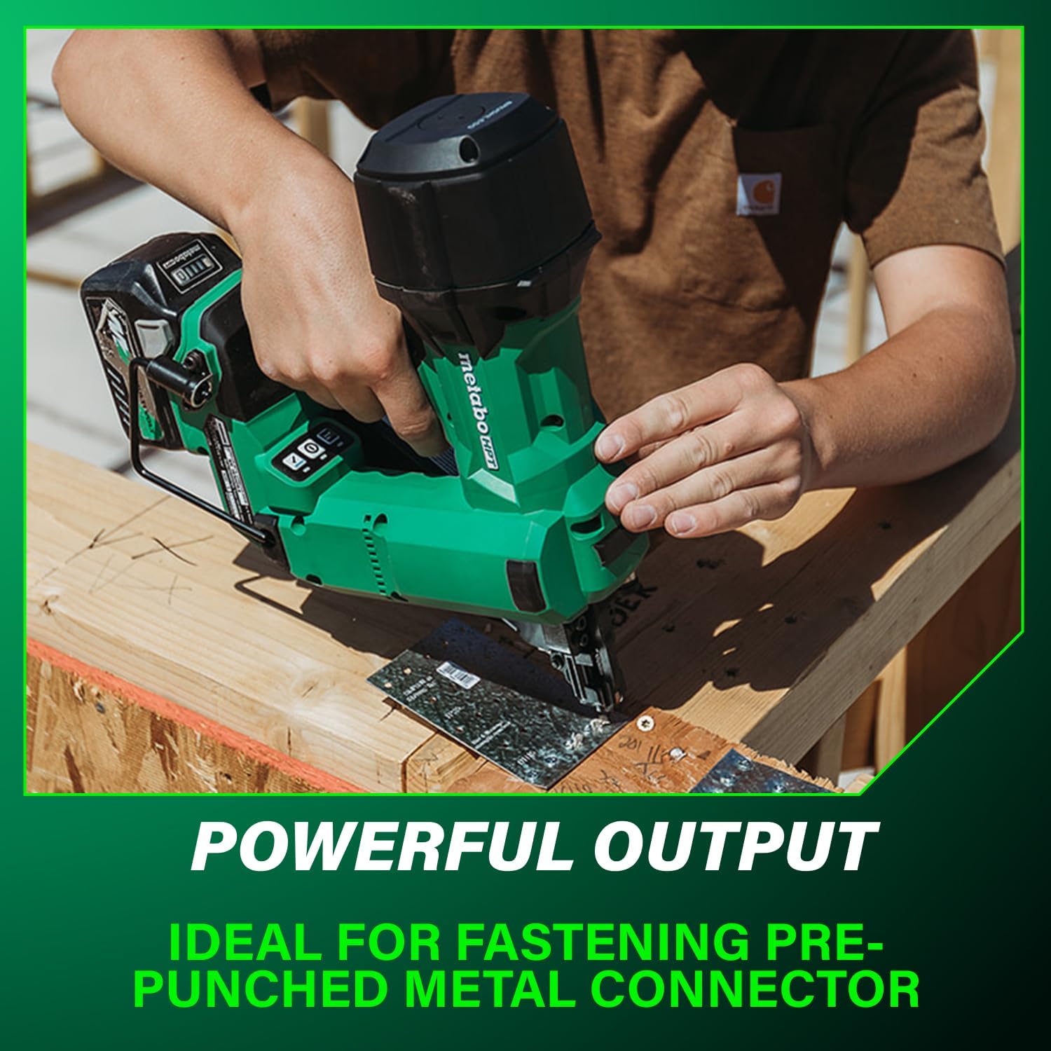 Metabo HPT 18V MultiVolt Brushless 1-1/2' Metal Connector Nailer, Cordless Air Spring Nailer with 18V 4.0Ah Battery, Lightweight Design, 600 Nails Per Charge, Sequential Actuation, NR1838DKA