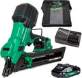 Metabo HPT 18V MultiVolt Brushless 1-1/2' Metal Connector Nailer, Cordless Air Spring Nailer with 18V 4.0Ah Battery, Lightweight Design, 600 Nails Per Charge, Sequential Actuation, NR1838DKA