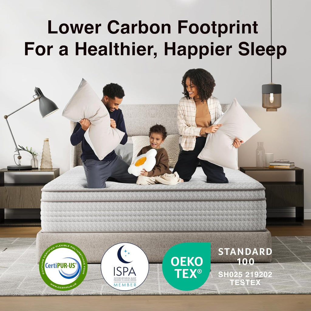 Novilla 10 Inch Full Size Mattress, Hypoallergenic & Back Pain Relief, Hybrid Full Mattresses in a Box with Smarts Coils, Fiberglass Free CertiPUR-US Certified Colchones No Box Spring Needed
