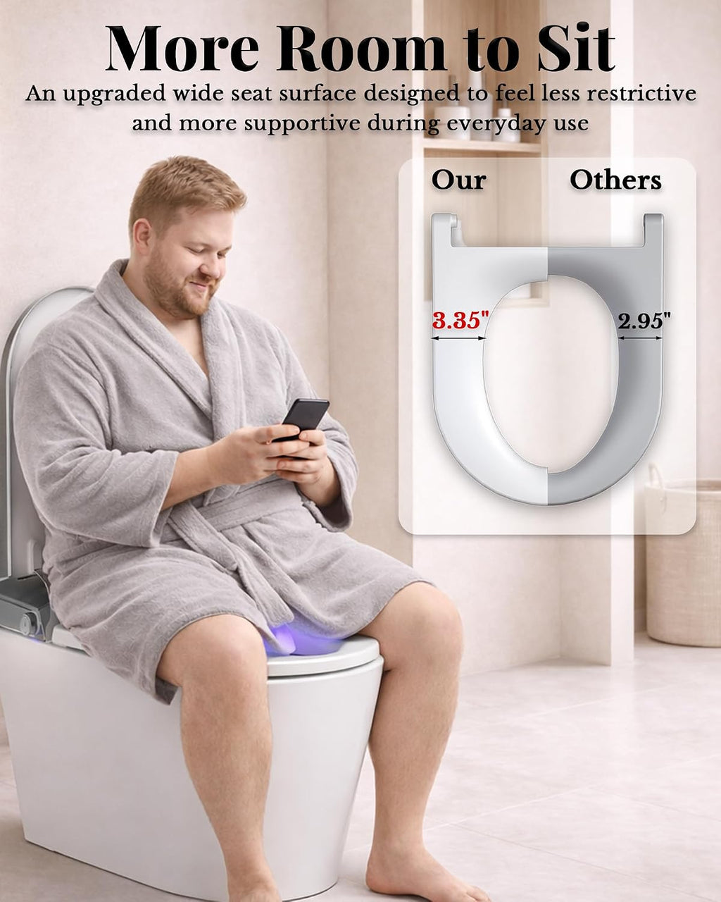 EchosLife Smart Toilet with Bidet Built In, Auto Open/Close Lid & Seat, Microwave Sensor, Auto Flush, ADA Comfort Height One Piece Elongated Toilet with Tank, Heated Seat, Warm Water & Air Dryer