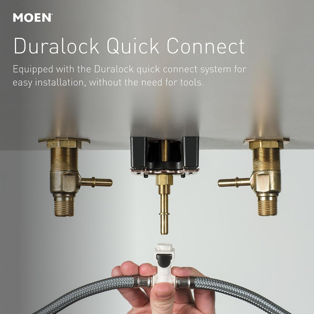 Moen Genta LX Two-Handle High Arc Widespread Bathroom Sink Faucet, for 3-Hole Setups, Valve Included, Brushed Nickel, TV6708BN