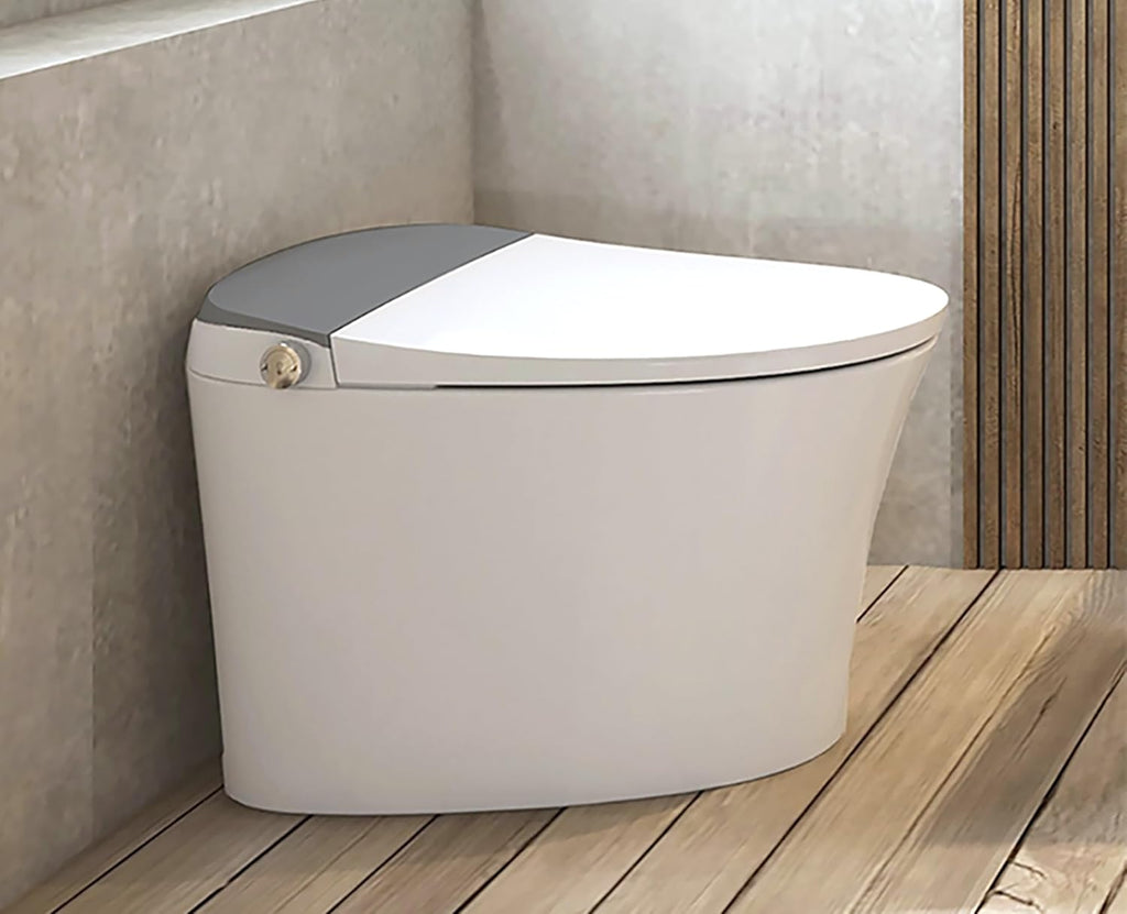 Smart Bidet Toilet with Water Tank – Heated Seat, Warm Wash, Auto Open Flush, Air Dryer, Deodorizer, Night Light, LED Display, 1000g MAP, 3-Year Warranty