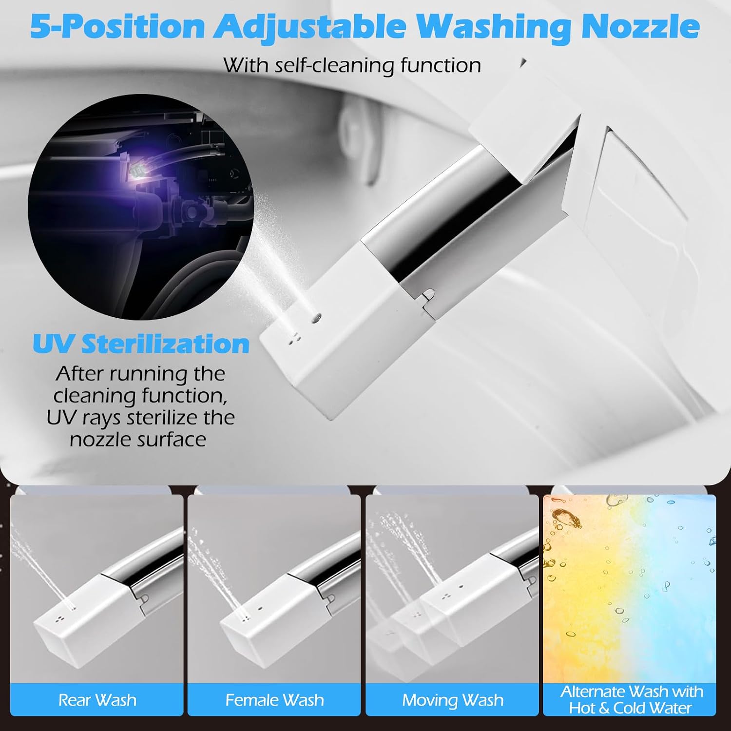 Giantex Smart Toilet with Bidet Built In, Heat, Dryer, Night Light, Auto Open/Close, Foot Sensor, 1.09 GPF Automatic/Blackout Flush, Remote/Side Knob Control, 1000 Gram MaP Flushing Score