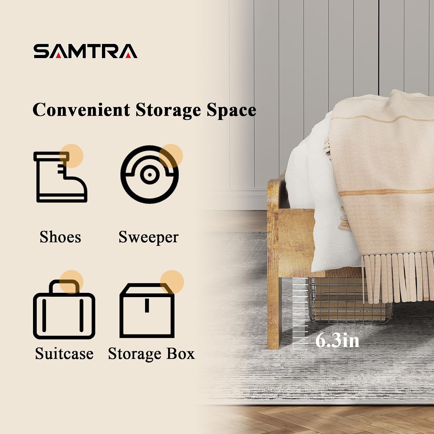 Wooden Bed Frame Full Size with Headboard, Farmhouse Platform Bedframe with Wood Slat Support, Sturdy Framework Bed Frame, Easy Assembly (Rustic Brown)