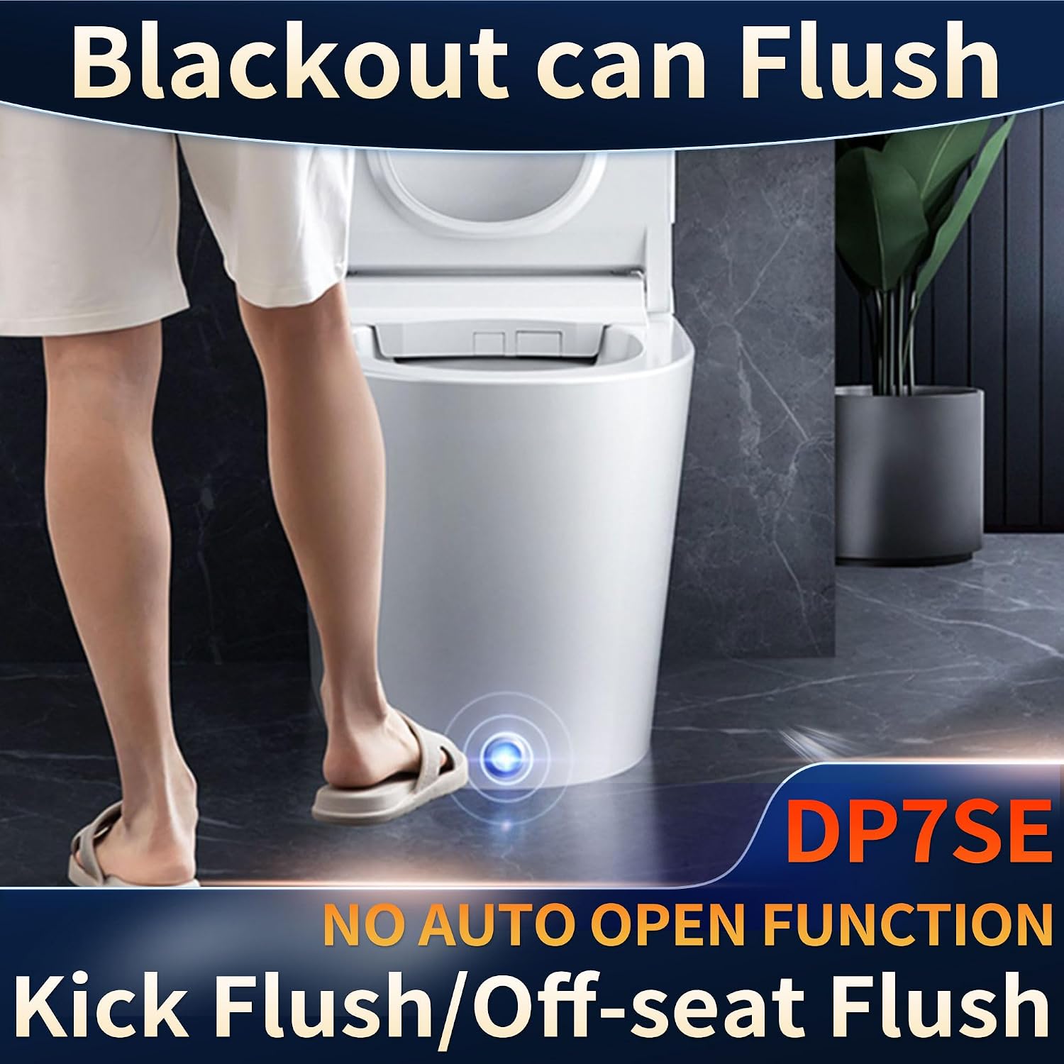 EPLO Smart Toilet - Elongated Heated Seat, Auto Flush,Kick Flush,Warm Wash, Modern One piece Toilet with Bidet built in, ADA Comfort Height for Bathroom, Blackout can Flush, Night Light, LED Display