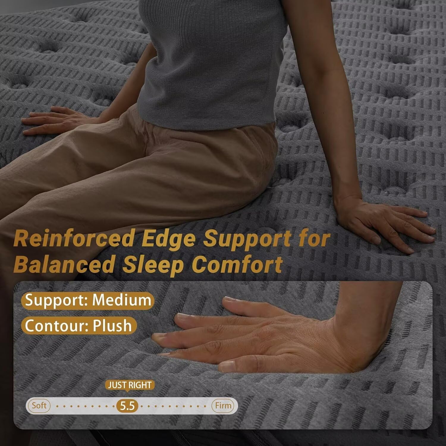 inight 12 Inch Queen Hybrid Mattress, Medium Firm Balanced Support with Nebulign Foam & Pocket Springs, Pressure Relief for Average Weight (130-230lbs), Fiberglass-Free, CFR 1633 Compliant