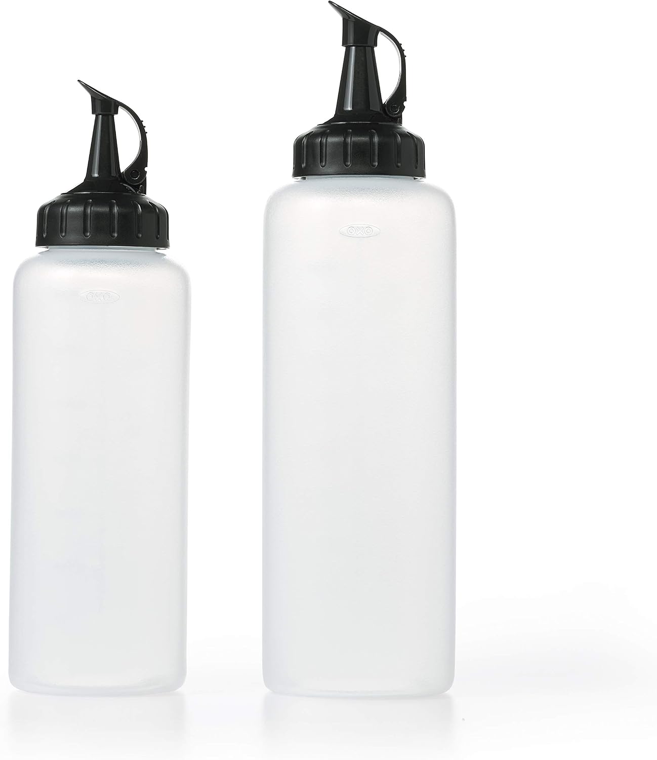Blackstone 1883 Gas Hood & Side Shelves Heavy Duty Flat Top Griddle Grill Station & OXO Good Grips Chef's Squeeze Bottle Set, Plastic, Translucent