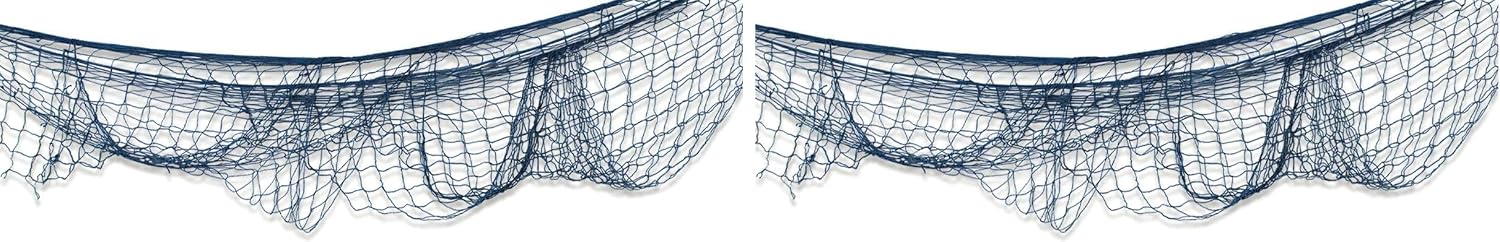 Beistle Set of 12 Fish Nets in Multicolor, Pirate Party Decorations, Nautical Party Wall Decor, Supplies for Birthday, Pirate, Luau Themed Party, 4' x 12' (Pack of 2)