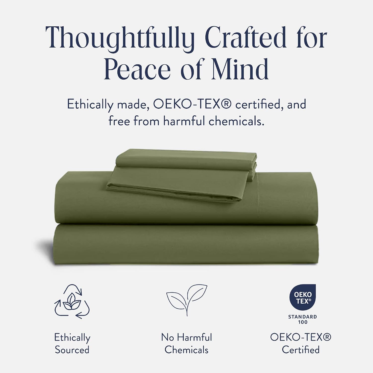 Brooklinen Luxury Sateen 4 Piece Sheet Set - 100% Cotton Bed Sheets, Soft & Durable Twin XL Sheet Set in Fresh Moss, Oeko-TEX Certified Bedding Set, 1 Fitted Sheet, 1 Flat Sheet, 2 Pillowcases