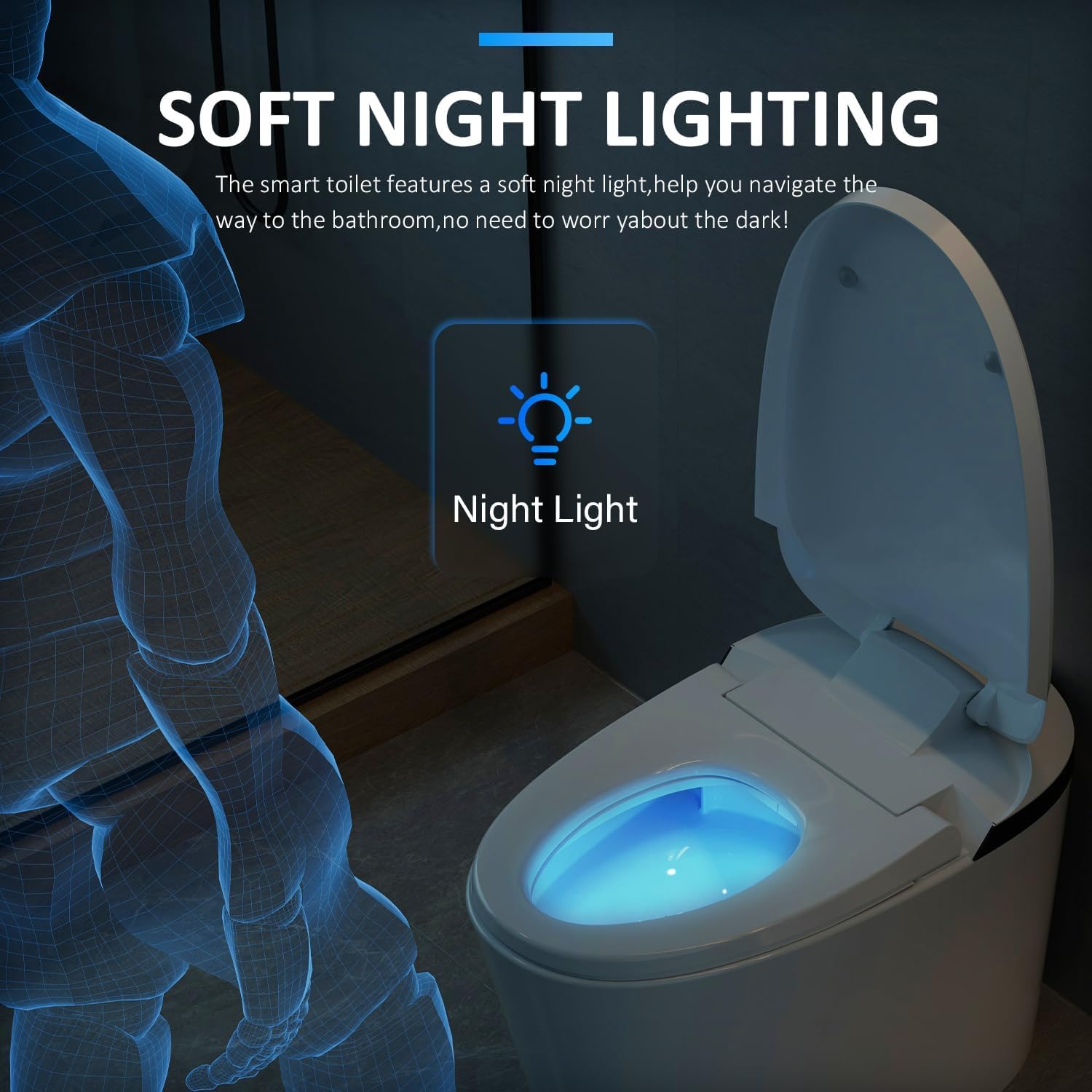 Smart Toilet with Bidet Built-in, Heated Seat, Booster Pump Assisted, Auto Flush, Warm Water, Air Dryer, Deodorization, Modern Smart Toilets for Bathrooms, White