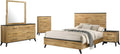 Coaster Home Furnishings Kaywood Mid-Century Modern 5-Piece Bedroom Set Eastern King Size Panel Bed Frame 52-inch Headboard Weathered Brown and Natural Pine 225001KE-S5