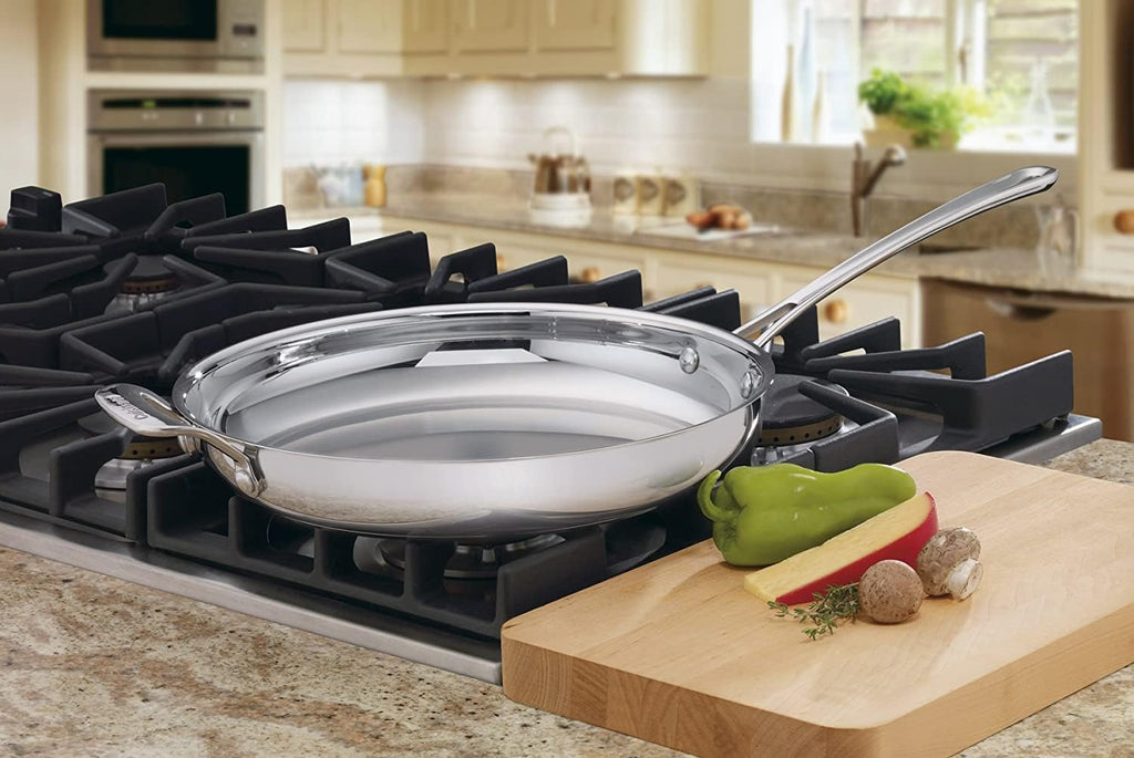 Cuisinart Contour Stainless 13-Piece Cookware Set with 12-Inch Open Skillet Helper Handle
